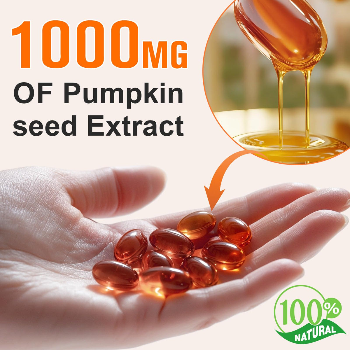Pumpkin Seed Oil with Saw Palmetto, 1000mg per Serving, 300 Softgels – Cold Pressed Pumpkin Seed Oil Capsules for Hair, Prostate, Urinary & Bladder Health - FENGGESTORE20