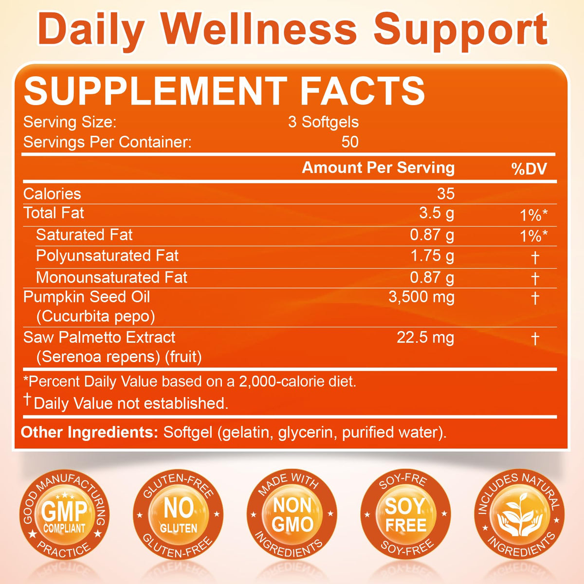 Pumpkin Seed Oil with Saw Palmetto, 3500mg Max Strength per Serving, 150 Softgels, Cold-Pressed with Essential Fatty Acids & Phytosterols, Supports Immune - FENGGESTORE20