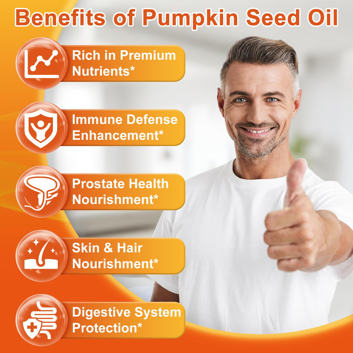 Pumpkin Seed Oil with Saw Palmetto, 3500mg Max Strength per Serving, 150 Softgels, Cold-Pressed with Essential Fatty Acids & Phytosterols, Supports Immune - FENGGESTORE20