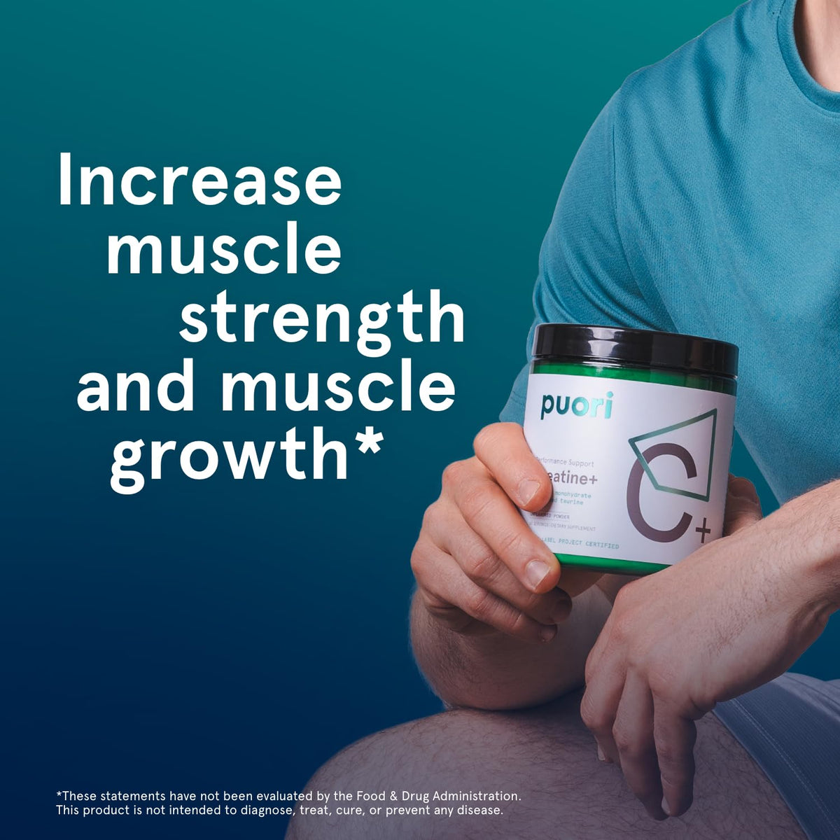 Puori Creatine Monohydrate Powder with Taurine - Unflavored Creatine Powder, Pre-Workout Supplement for Men & Women - Muscle Builder, Enhanced Workout - FENGGESTORE20