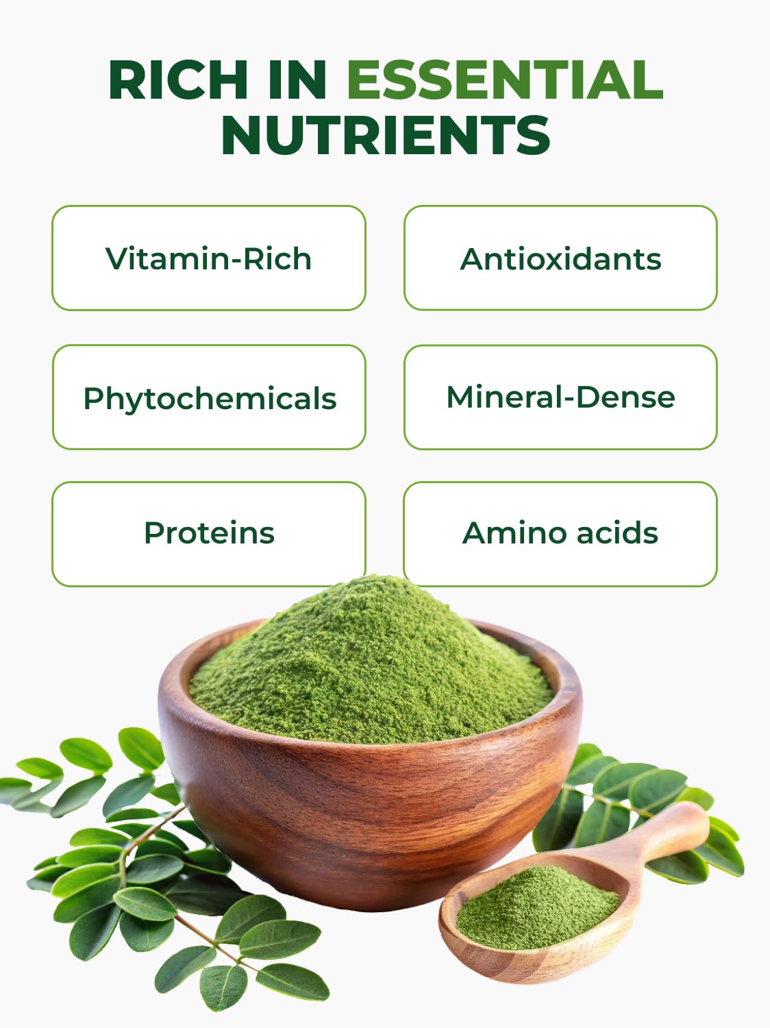 PURA VIDA MORINGA Organic Moringa Powder, Premium 100% Leaf Powder Single Origin - USDA Organic Moringa Oleifera Leaf - FENGGESTORE20
