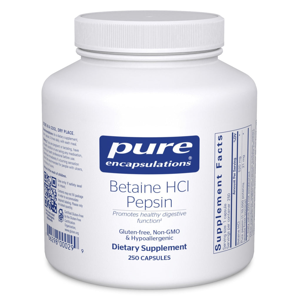 Pure Encapsulations Betaine HCl Pepsin - Digestive Enzymes Supplement for Digestion Aid & Support, Stomach Acid & Nutrient Absorption* - FENGGESTORE20