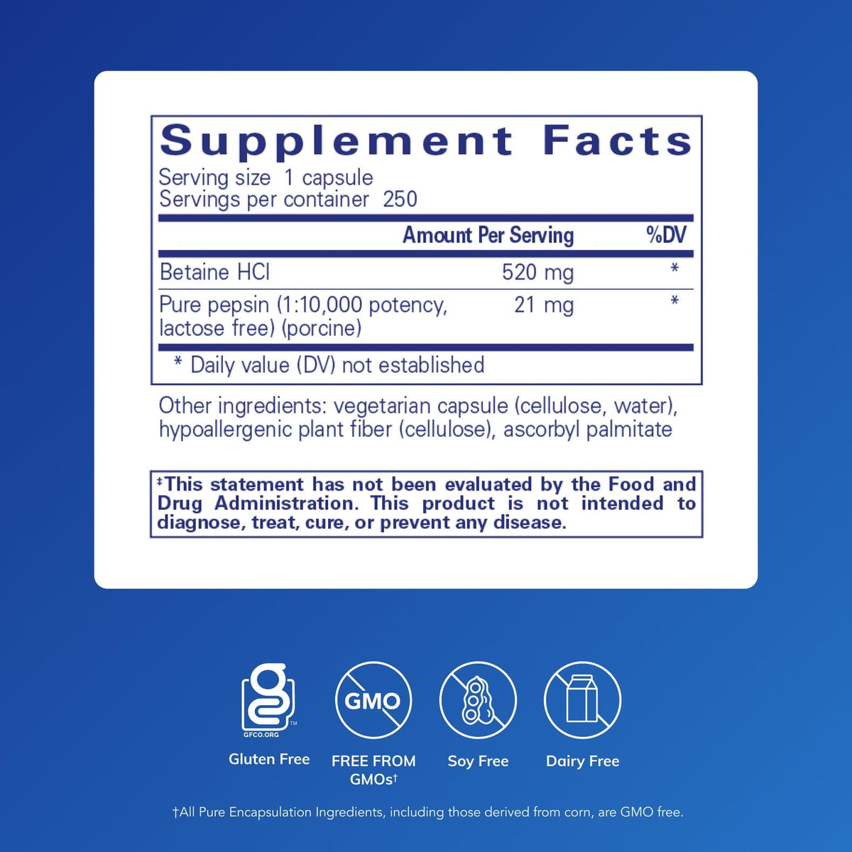 Pure Encapsulations Betaine HCl Pepsin - Digestive Enzymes Supplement for Digestion Aid & Support, Stomach Acid & Nutrient Absorption* - FENGGESTORE20