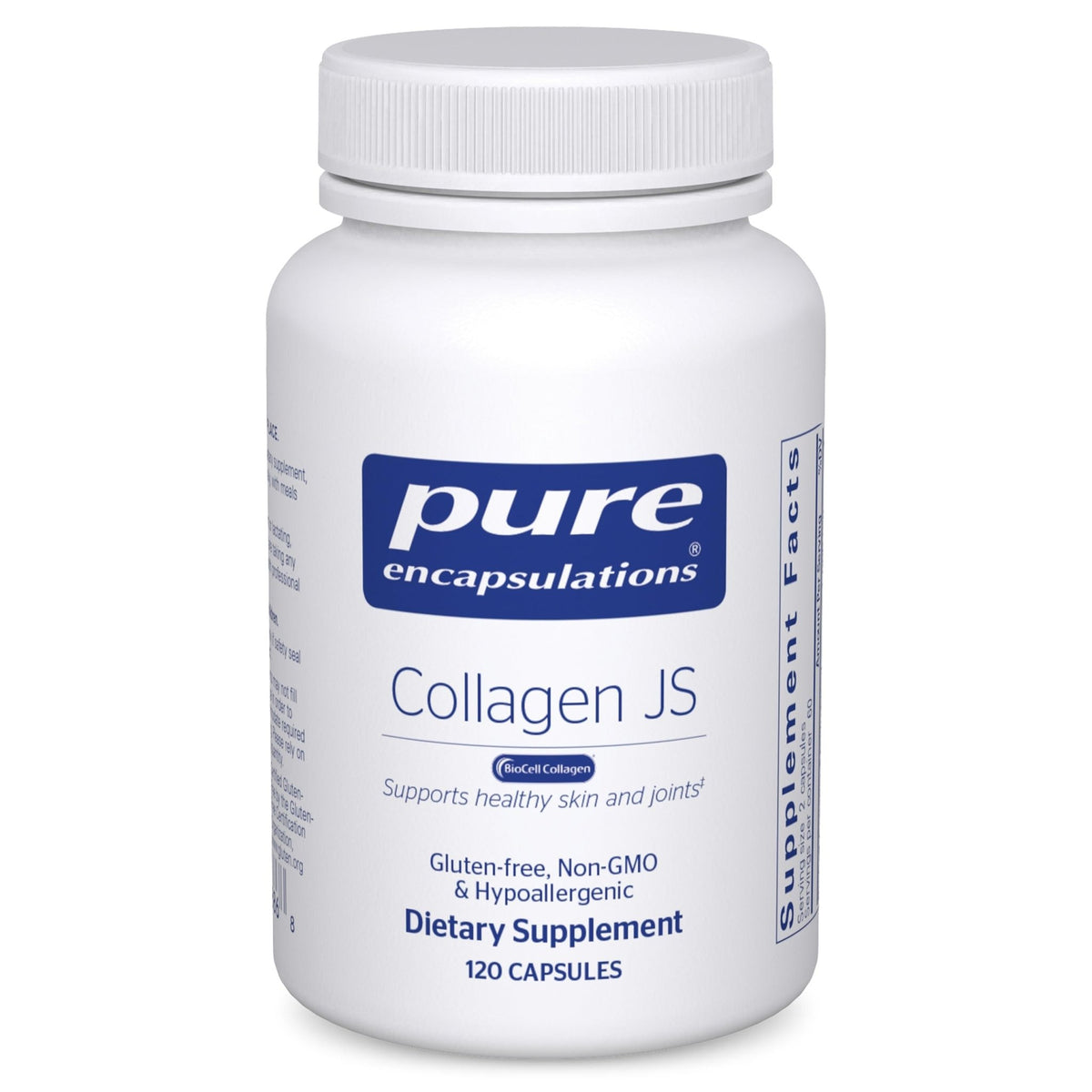 Pure Encapsulations Collagen JS - Skin & Joint Health* - 1,000 mg Hydrolyzed Biocell Collagen - Gluten Free & Non-GMO - 120 Capsules - FENGGESTORE20