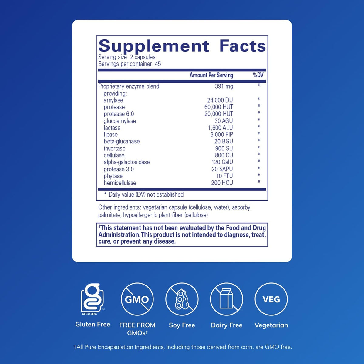 Pure Encapsulations Digestive Enzymes Ultra - Vegetarian Digestive Enzyme Supplement to Support Protein, Carb, Fiber, and Dairy Digestion* - 90 Capsules - FENGGESTORE20