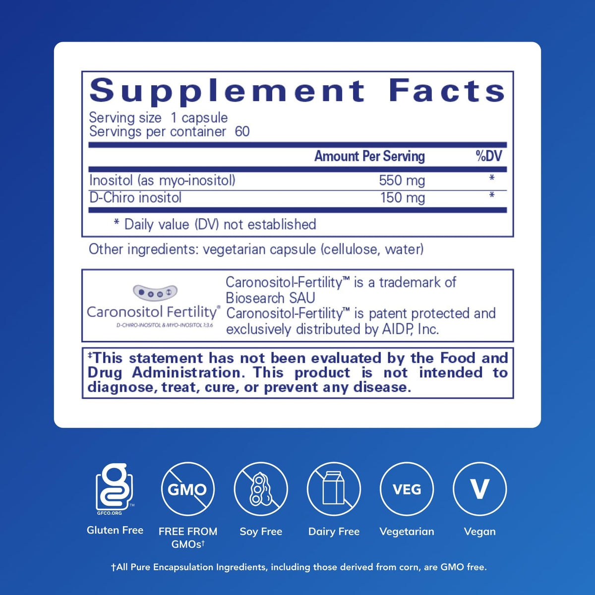 Pure Encapsulations Inositol Complex | Supplement to Support Energy, Healthy Metabolism, and Ovarian Function* | 60 Capsules - FENGGESTORE20