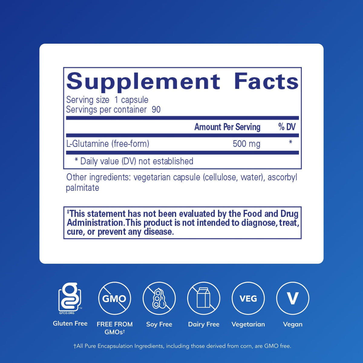 Pure Encapsulations L-Glutamine 500 mg - Supplement for Immune and Digestive Support, Gut Health and Lining, Metabolism, and Muscle Support* - FENGGESTORE20