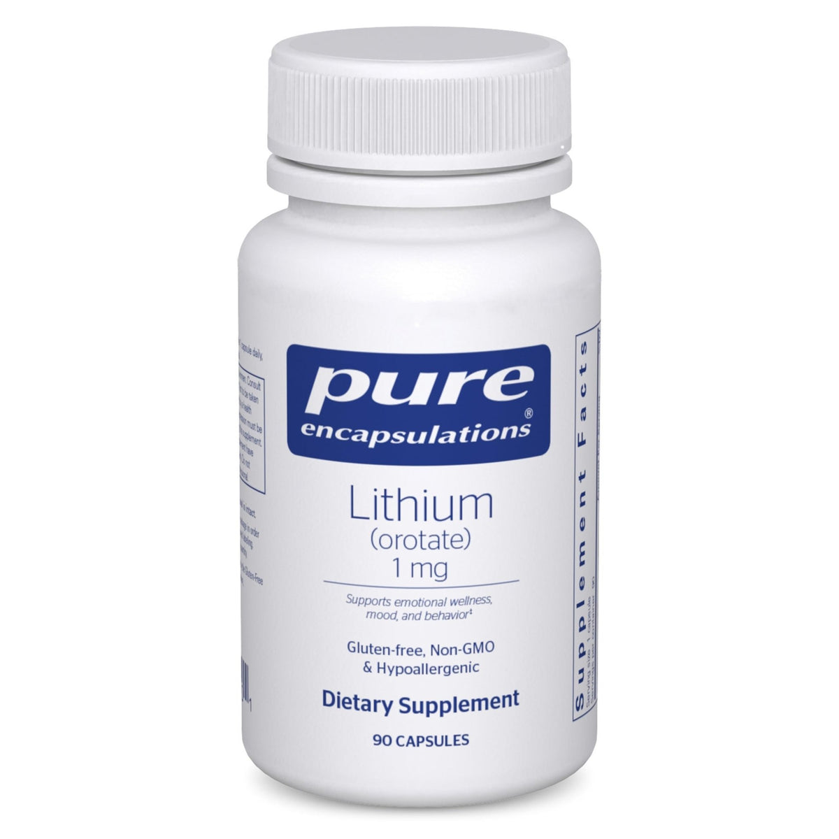 Pure Encapsulations Lithium (Orotate) 1 mg | Support for Calmness and Behavior | 90 Capsules - FENGGESTORE20