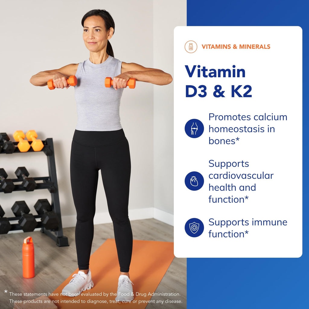 Pure Encapsulations Vitamin D3 & K2 - Bone & Vascular Health Support - Immune Function Support - Gluten Free - Non-GMO - 120 Capsules - FENGGESTORE20