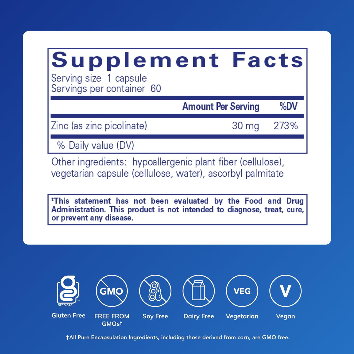 Pure Encapsulations Zinc 30 mg - Supplement for Immune System Support, Growth and Development, and Wound Healing - FENGGESTORE20