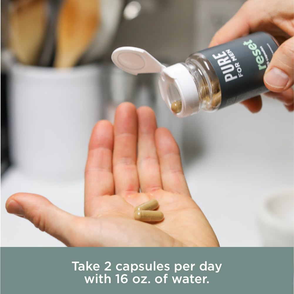 Pure for Men Detox Supplement, Reset | Promotes Digestive & Gut Health, Helps Remove Toxins & Supports Immune System, Colon Cleanse | 30 Capsules - FENGGESTORE20