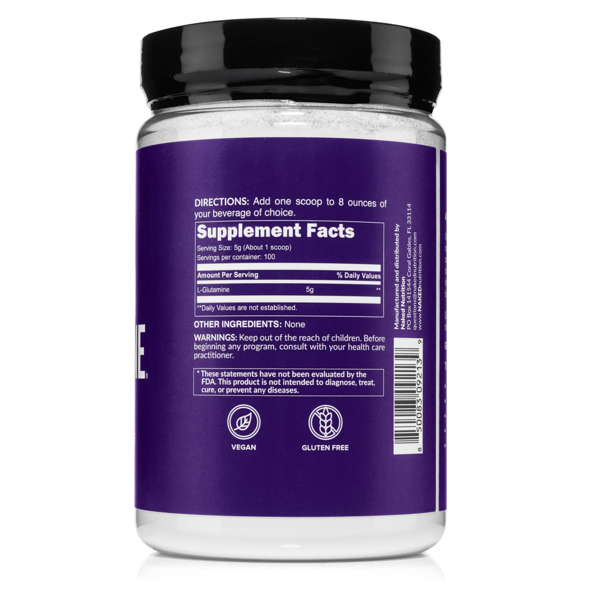Pure L-Glutamine Made in The USA - 100 Servings - 500g, 1.1lb Bulk, Vegan, Non-GMO, Gluten and Soy Free. Minimize Muscle Breakdown & Improve Protein Synthesis. No Additives - FENGGESTORE20