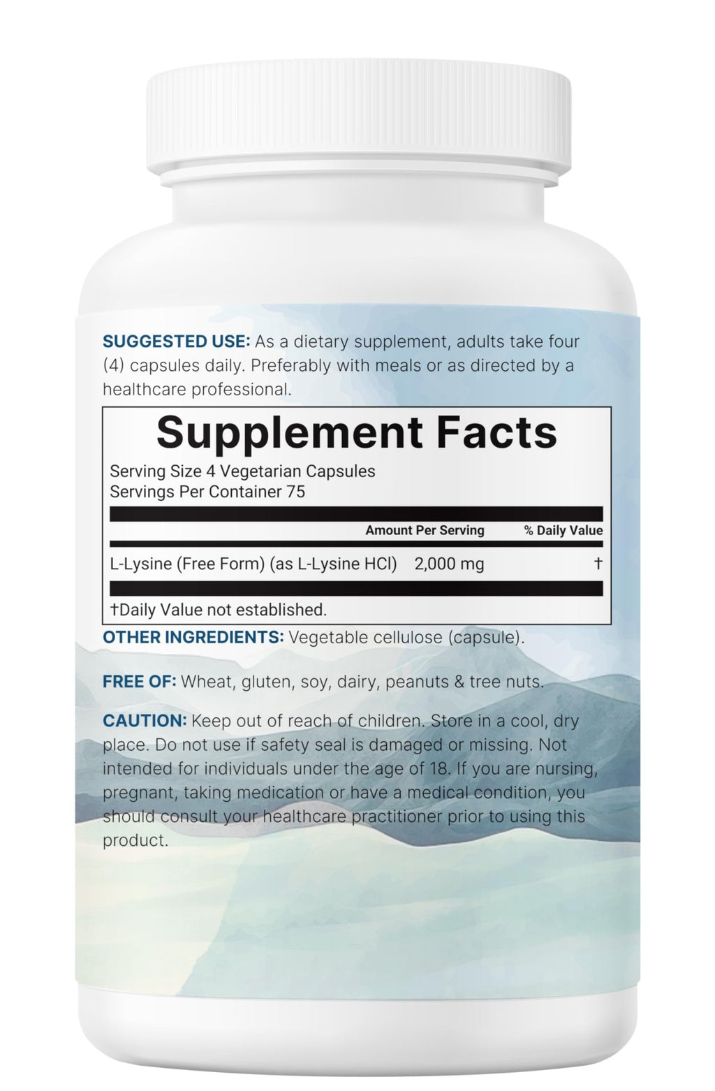 Pure L-Lysine 2,000mg, 300 Veggie Capsules | Maximum Potency, Easily Absorbed, Free Form | Essential Amino Acid for Collagen, Lip, & Immune Support - FENGGESTORE20