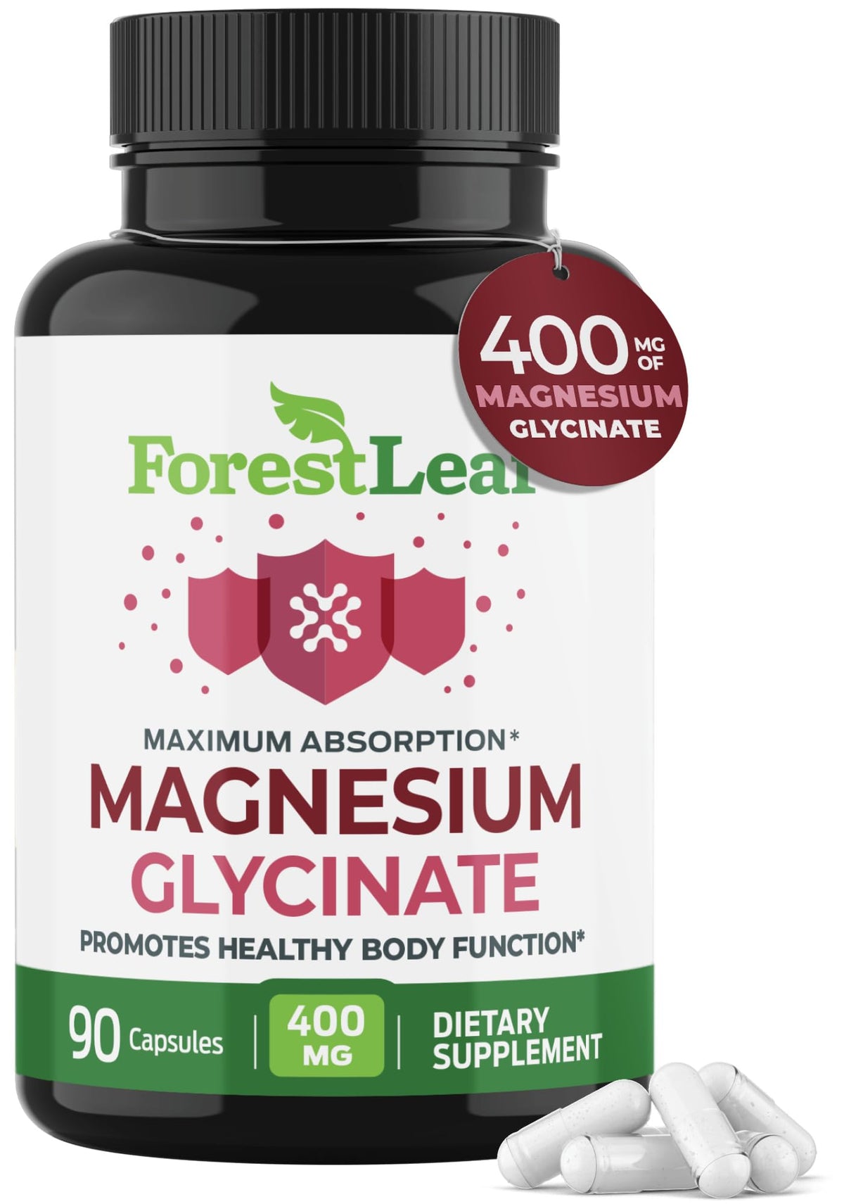 Pure Magnesium Glycinate 400mg Serving - High Absorption Magnesium Glycinate - Mag Bisglycinate for Stress, Bones, Muscles, Nerves, - FENGGESTORE20