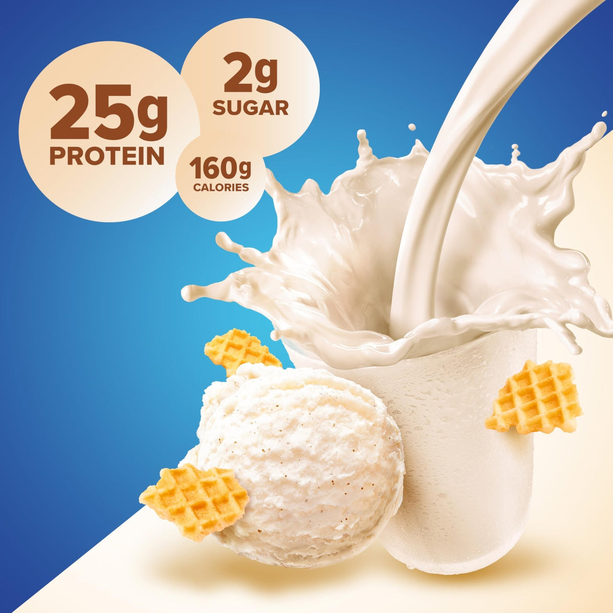 Pure Protein Powder, Whey, High Protein, Low Sugar, Gluten Free, Vanilla Cream, 1 lb - FENGGESTORE20