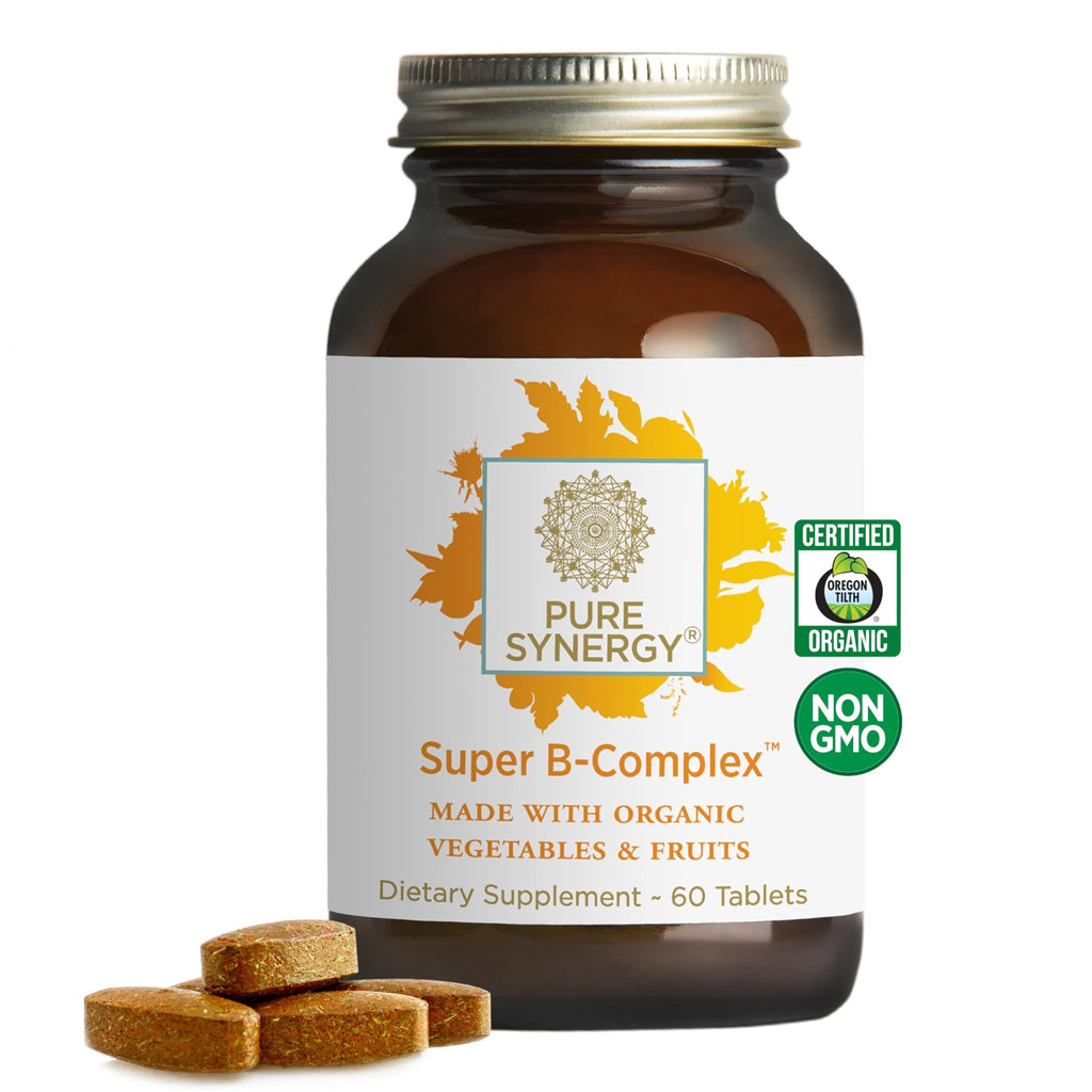 PURE SYNERGY Super B-Complex | Vitamin B Complex Made with Organic Whole Foods | Vegan Supplement with Natural Vitamin B12, Niacin, and Folate | for Energy - FENGGESTORE20