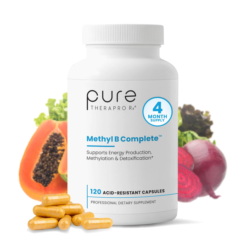 Pure Therapro Rx Methylated B Complex Vitamins Made in USA, 4 Month Supply | Methyl B Complete Quatrefolic 5-MTHF Folate, B12 Methylcobalamin, - FENGGESTORE20