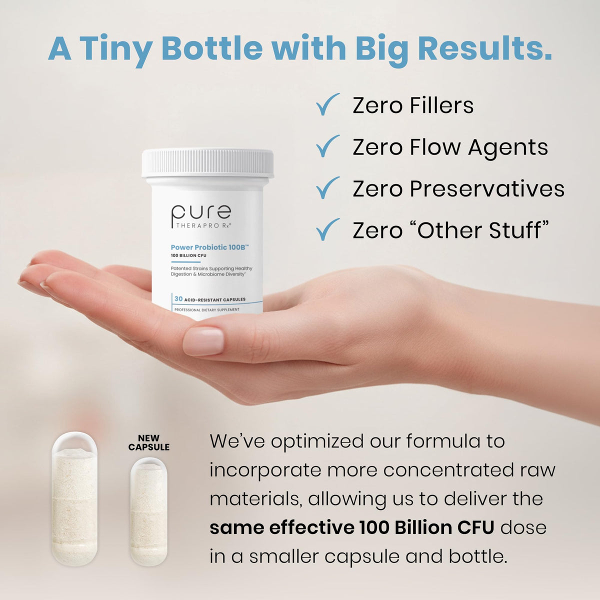 Pure Therapro Rx Power Probiotic 100B | 30 Acid Resistant Capsules - 1 Month Supply | 4 Proven Strains 100 Billion CFU | Flora Balance & Digestion - FENGGESTORE20