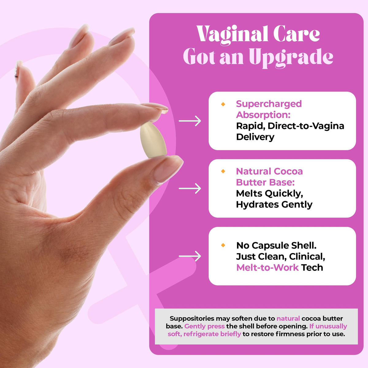 PURE WOMAN - Pause-Me-Not Suppositories - Menopausal Symptom Relief - Natural Ingredients - Relieves Hot Flashes & Vaginal Dryness - Promotes Stable Mood - Enhanced Vaginal Relief - 10 Pk - FENGGESTORE20
