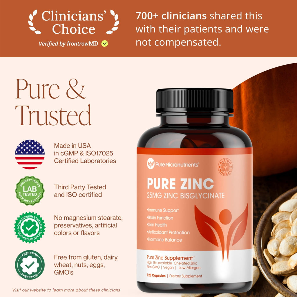 Pure Zinc Supplement 25mg - TRAACS Bisglycinate Chelate - 120 Capsules for Immune Support, Skin Health & Energy - for Men & Women - FENGGESTORE20