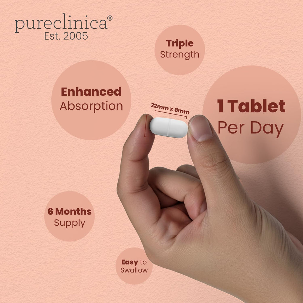 pureclinica 1500mg UltraColl Collagen (1200mg) and Hyaluronic Acid (300mg) x 180 Tablets - 6 Months Supply - FENGGESTORE20