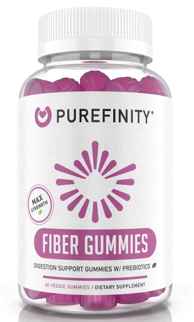 PUREFINITY Fiber Gummies for Adults with Inulin FOS from Chicory Root, Sugar Free Prebiotic Supplement for Daily Digestion - FENGGESTORE20