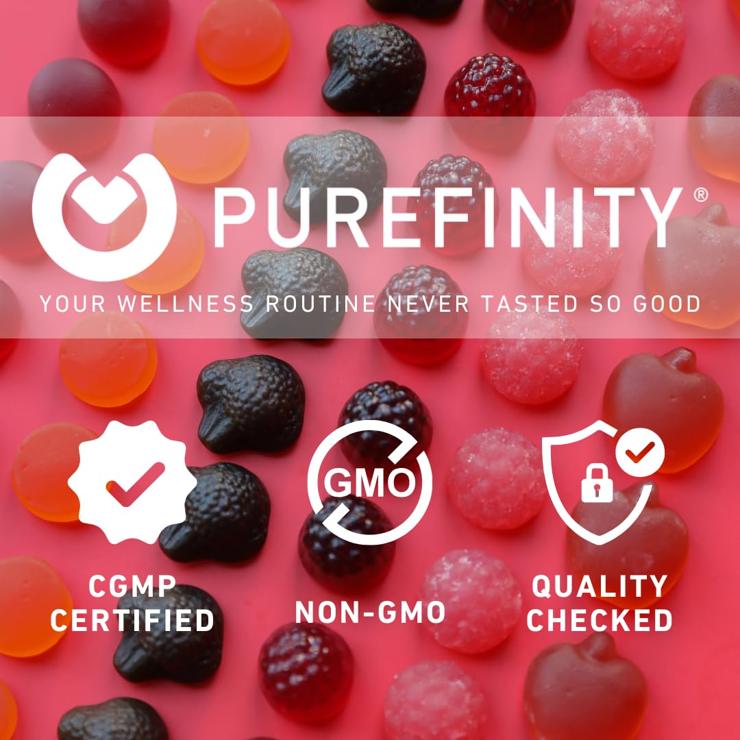 PUREFINITY Fiber Gummies for Adults with Inulin FOS from Chicory Root, Sugar Free Prebiotic Supplement for Daily Digestion - FENGGESTORE20