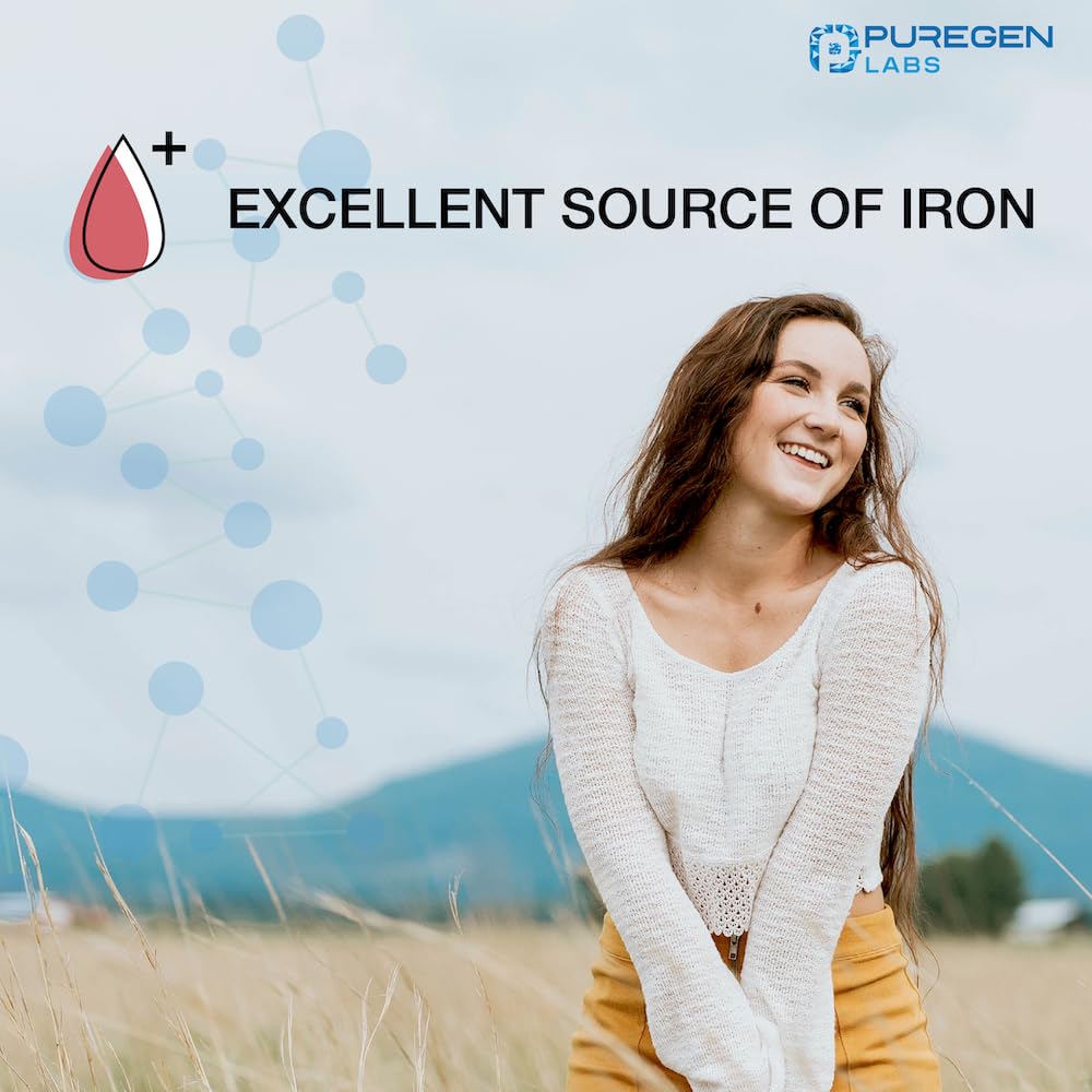 Puregen Labs Ferrous Gluconate 324 mg [High Potency] Iron Supplement, Gentle on Stomach - 100 Tablets - FENGGESTORE20