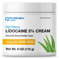Puregen Labs Lidocaine 5% Anorectal (hemorrhoidal) Cream Maximum Strength | Enriched with Aloe-Vera | 6 Oz - FENGGESTORE20