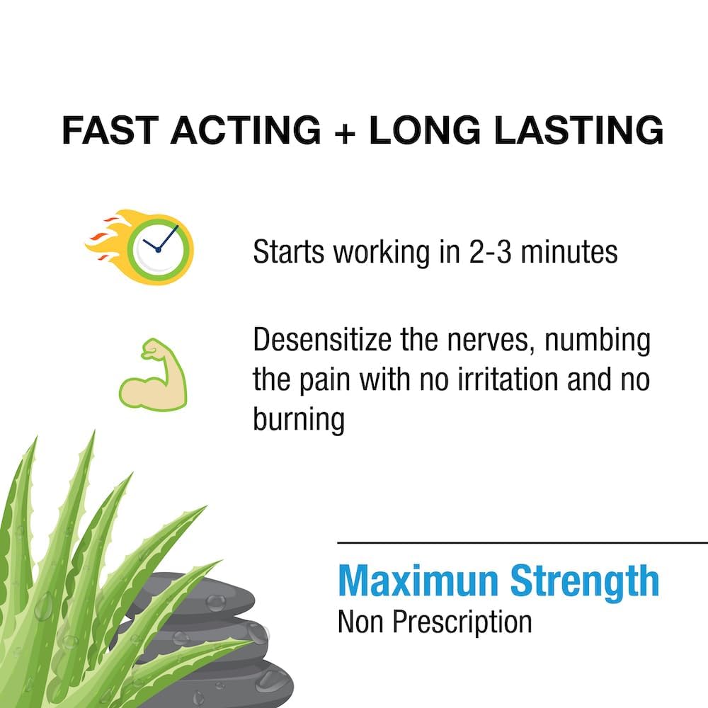 Puregen Labs Lidocaine 5% Anorectal (hemorrhoidal) Cream Maximum Strength | Enriched with Aloe-Vera | 6 Oz - FENGGESTORE20