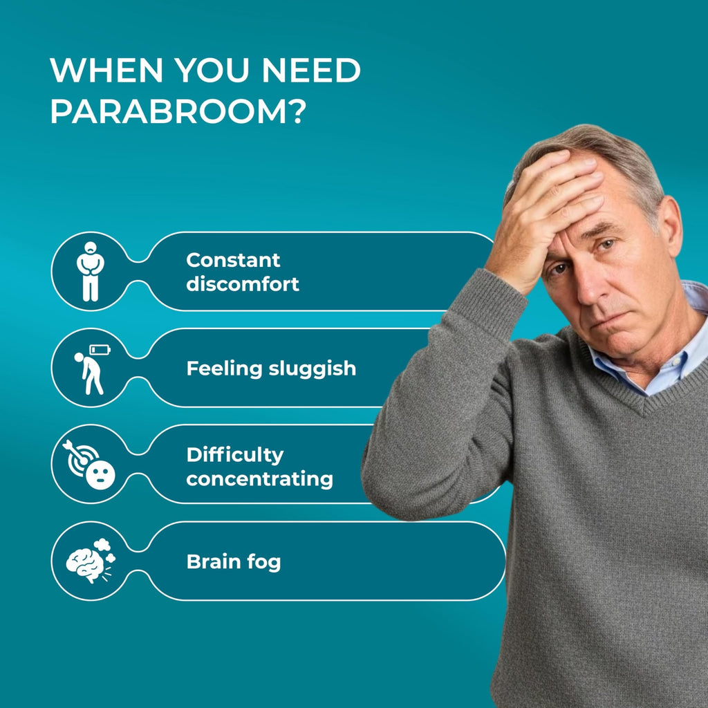 PUREHEALTH RESEARCH Parabroom - Gut Cleanse & Health Supplement - with Black Walnut, Sweet Wormwood Powder, Turmeric Extract, Olive Leaf, Garlic & Onion - FENGGESTORE20