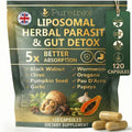 PURETREX Liposomal Herbal Parasite Cleanse for Humans, 9 Herb Wormwood Black Walnut Clove Formula, Gut Detox with Pumpkin Seed Garlic - FENGGESTORE20