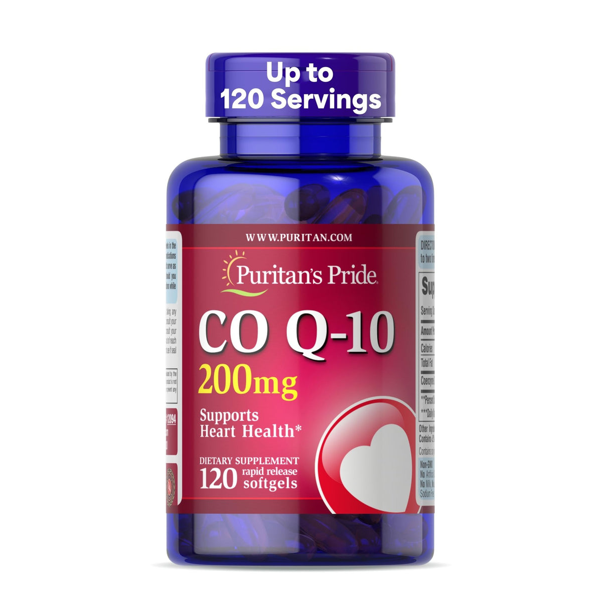 Puritan's Pride Coenzyme CoQ10 200mg, Dietary Supplement for Heart Health, Blood Pressure, Oral Gum Health, and Healthy Aging Support - FENGGESTORE20