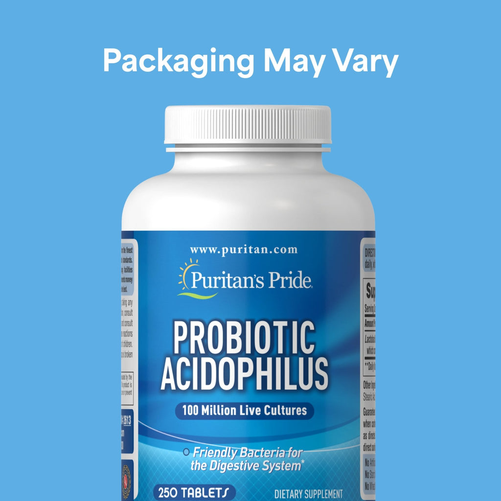 Puritan's Pride Daily Probiotic Acidophilus, 100 Million Live Cultures, Dietary Supplement for Digestive, Gut, and Immune Health, Soy, Sodium, - FENGGESTORE20