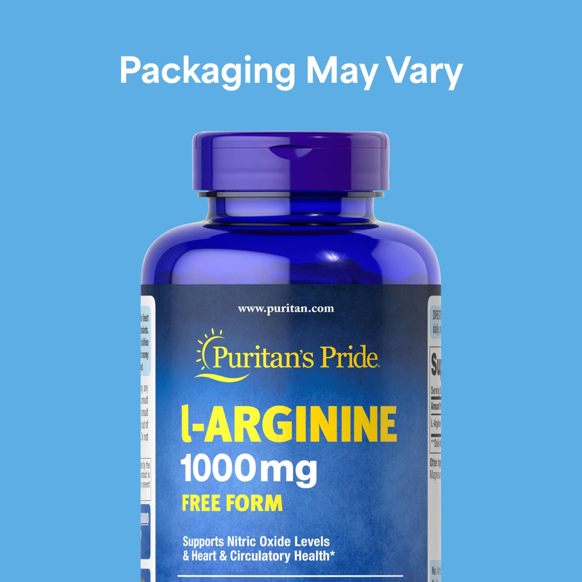 Puritan's Pride L-Arinine 1000mg, Dietary Supplement Supports Nitric Oxide Levels and Heart and Circulatory Heath, 100 Day Supply, 100 Tablets - FENGGESTORE20