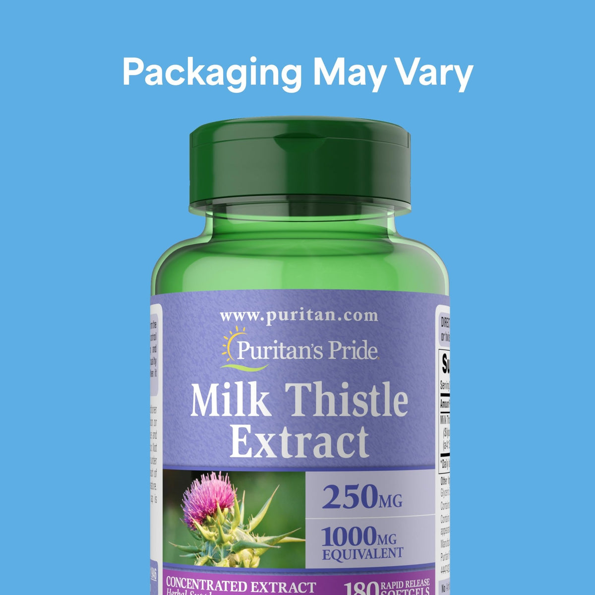 Puritan's Pride Milk Thistle Silymarin 4:1 Concentration Extract 250 mg (1000 mg Equivalent) - FENGGESTORE20