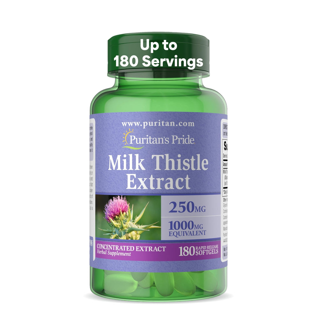 Puritan's Pride Milk Thistle Silymarin 4:1 Concentration Extract 250 mg (1000 mg Equivalent) - FENGGESTORE20