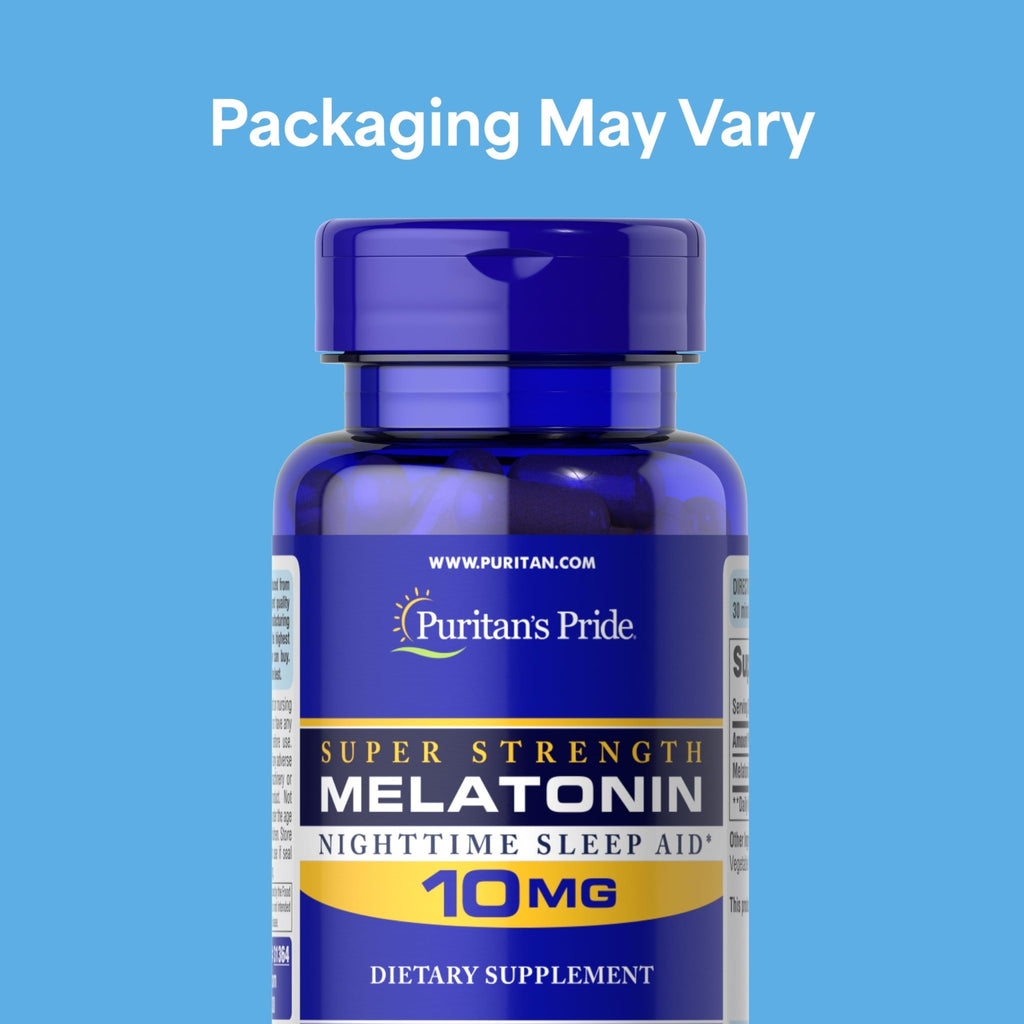 Puritan's Pride Premium Super Strength Melatonin 10mg Sleep Aid, Dietary Supplement for Sound, Restful, & Longer Sleep Support, 4 Month Supply, - FENGGESTORE20