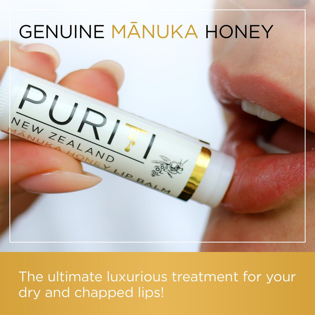PURITI Manuka Honey Lip Balm – 3pack Soothing & Moisturizing, Enriched with Almond - FENGGESTORE20