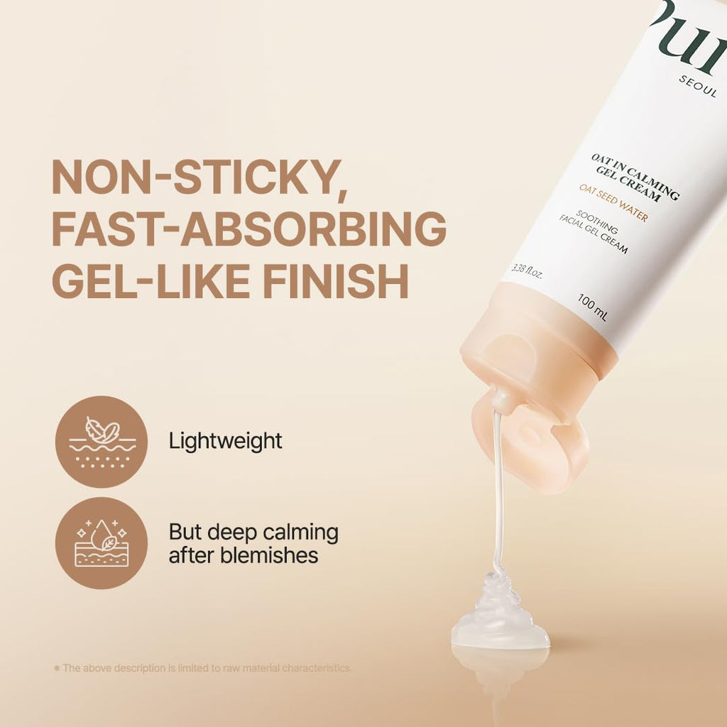 PURITO Oat In Calming Gel Cream, Non-Comedogenic, 77% Oat Seed Water Lightweight Water-Gel Face Moisturizer - FENGGESTORE20