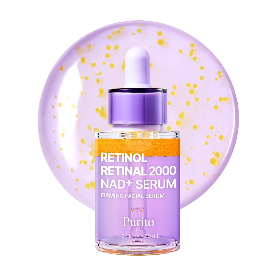 PURITO Retinol 0.1% + Retinal 0.1% Anti-Aging Facial Serum | for Wrinkles, Fine Lines & Firmer Skin | Dual Retinoids with NAD+, Improve Elasticity & Skin Texture - FENGGESTORE20