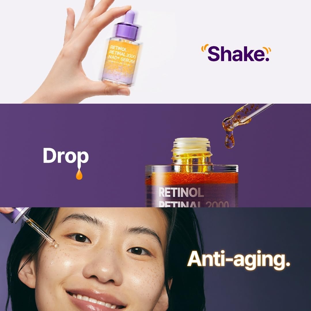 PURITO Retinol 0.1% + Retinal 0.1% Anti-Aging Facial Serum | for Wrinkles, Fine Lines & Firmer Skin | Dual Retinoids with NAD+, Improve Elasticity & Skin Texture - FENGGESTORE20