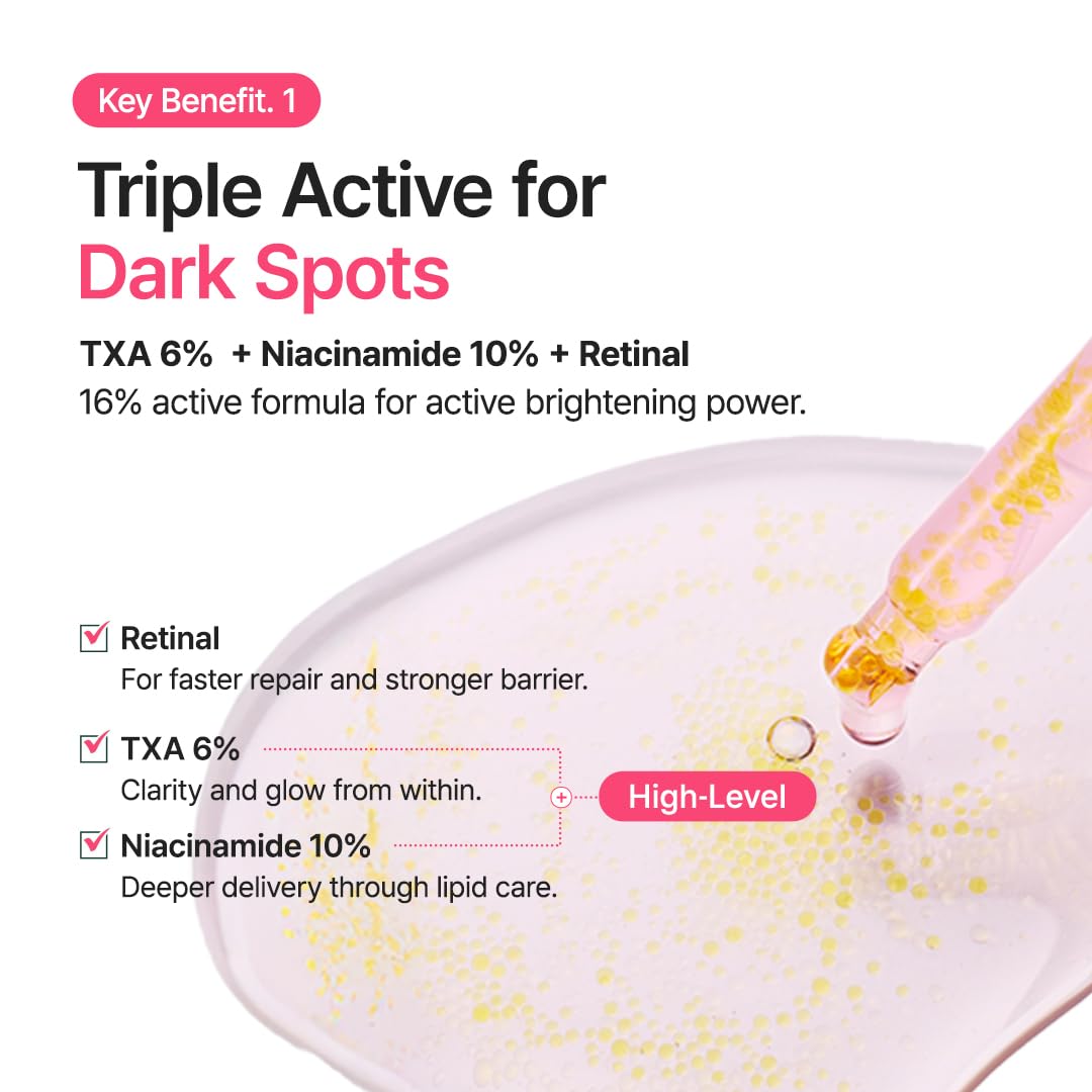 PURITO TXA 6% + Niacinamide 10% + Retinal Facial Serum | for Dark Spots, Hyperpigmentation, Uneven Tone - FENGGESTORE20