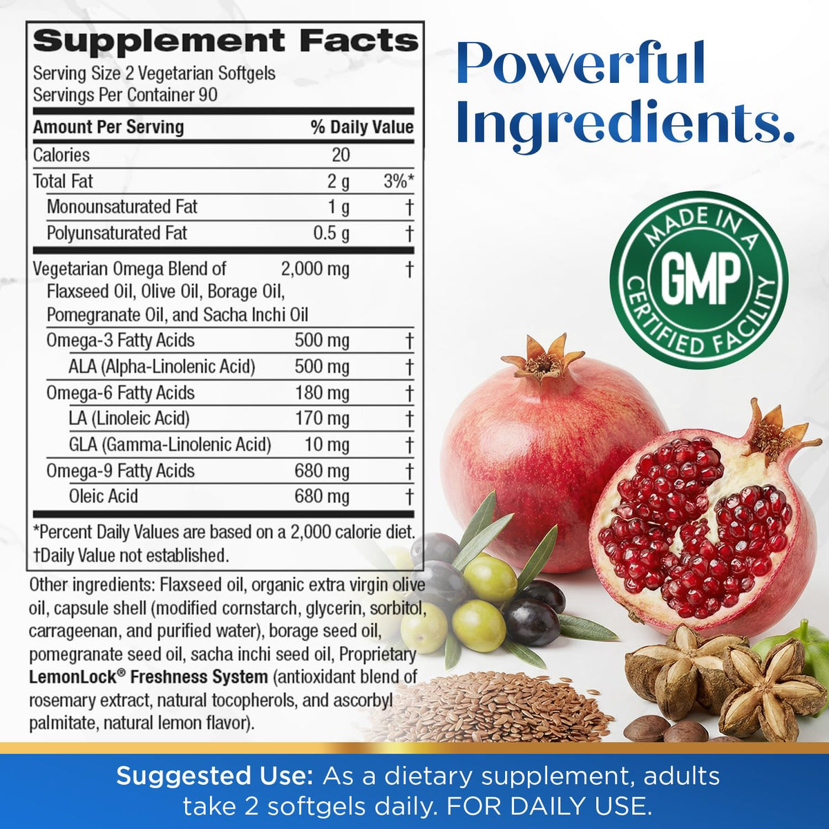 Purity Products Vegan Omega 3 6 9 Formula - “5 in 1” Essential Fatty Acid Complex - Scientifically Formulated Plant-Based Vegan Omega 3-6-9 Essential Fatty Acids - FENGGESTORE20
