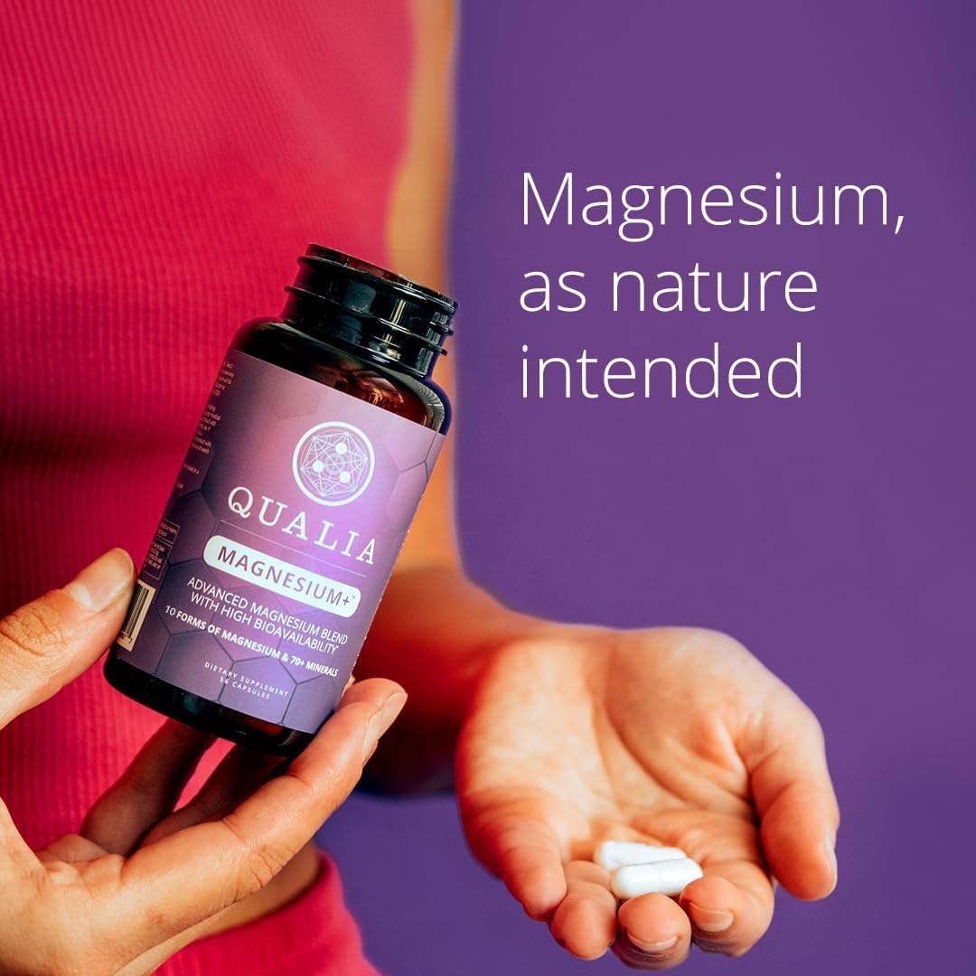 Qualia Magnesium+ | Doctor-Formulated. Premium Formula | High Bioavailability | 10 Forms of Magnesium & 70+ Minerals | Relaxed Mood, restful Sleep, & Exercise Recovery | 1 Month Supply - FENGGESTORE20