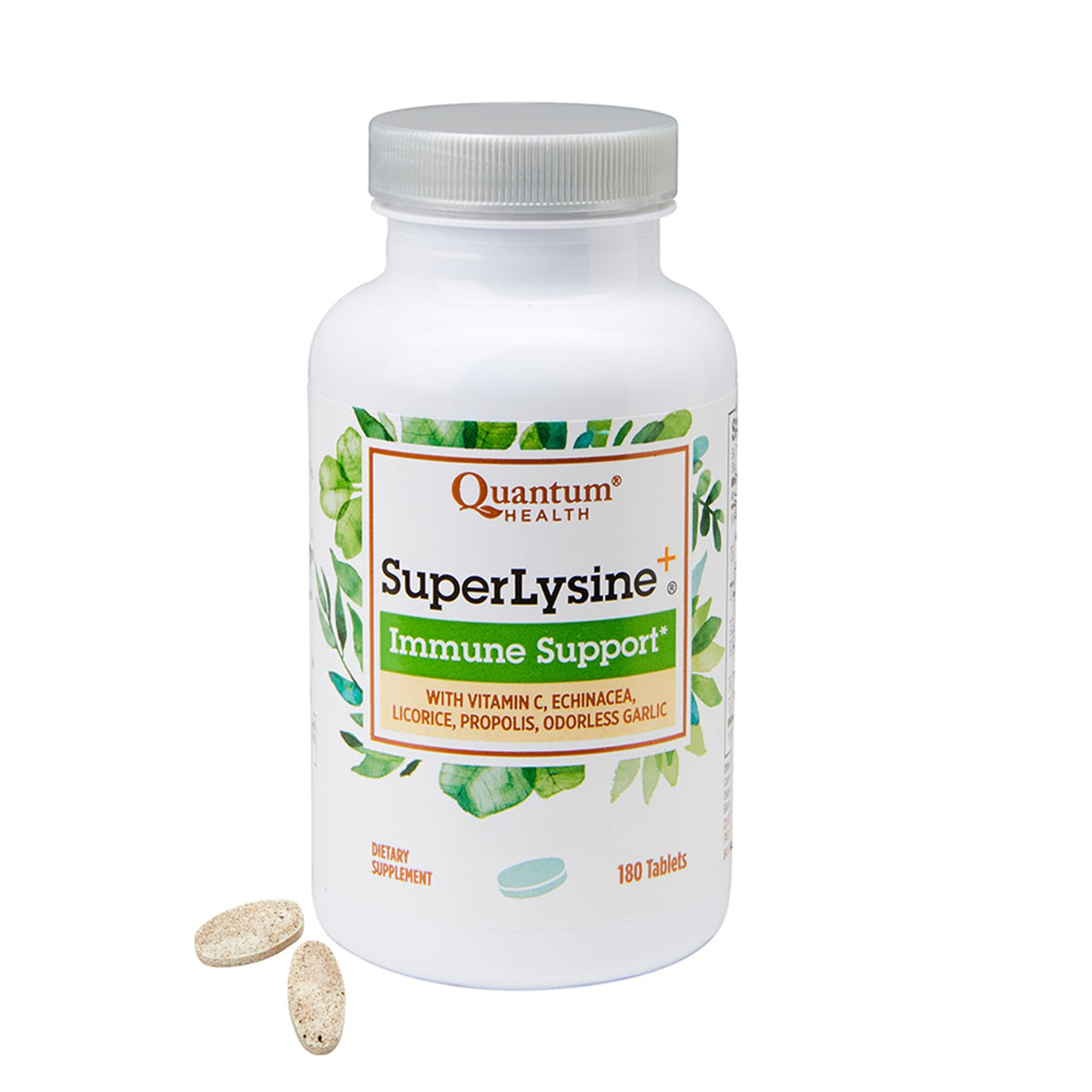 Quantum Health Super Lysine+ / Advanced Formula Lysine+ Immune Support with Vitamin C, Echinacea, Licorice, Propolis, Odorless Garlic - FENGGESTORE20