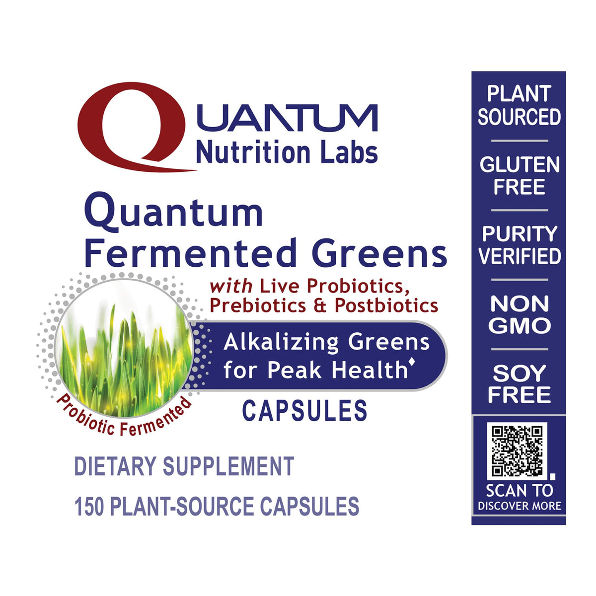 Quantum Nutrition Labs Quantum Fermented Greens- Super Greens Supplement, Superfood Blend, Organic Vitamins with Probiotic - Daily Greens with Spinach, Chlorella - FENGGESTORE20