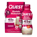 Quest Nutrition Strawberry Protein Shake, 45g Protein, 2g Sugar, 4g Net Carbs, Ready to Drink, Gluten Free, 4 Count - FENGGESTORE20