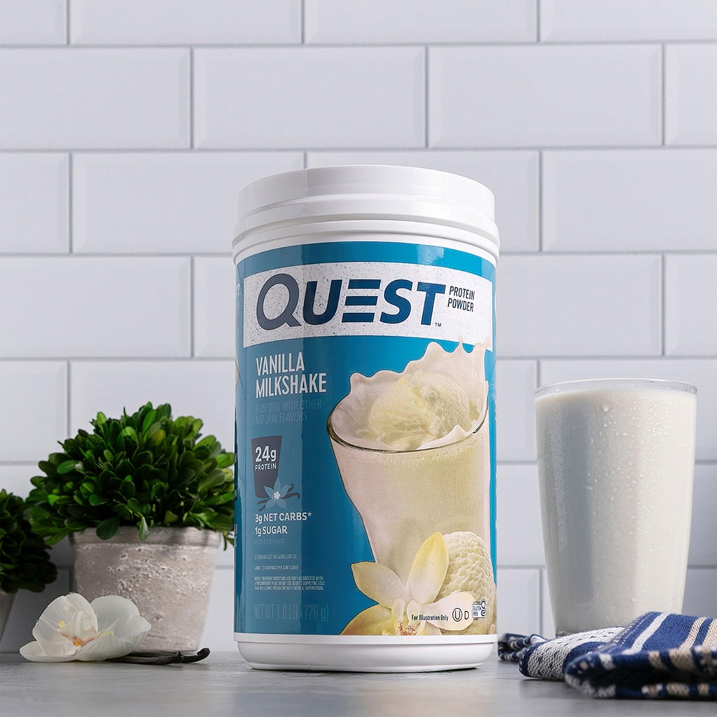 Quest Nutrition Vanilla Milkshake Protein Powder, 24g of Protein, 1g of Sugar, Low Carb, Gluten Free, 1.6 Pound, 23 Servings - FENGGESTORE20