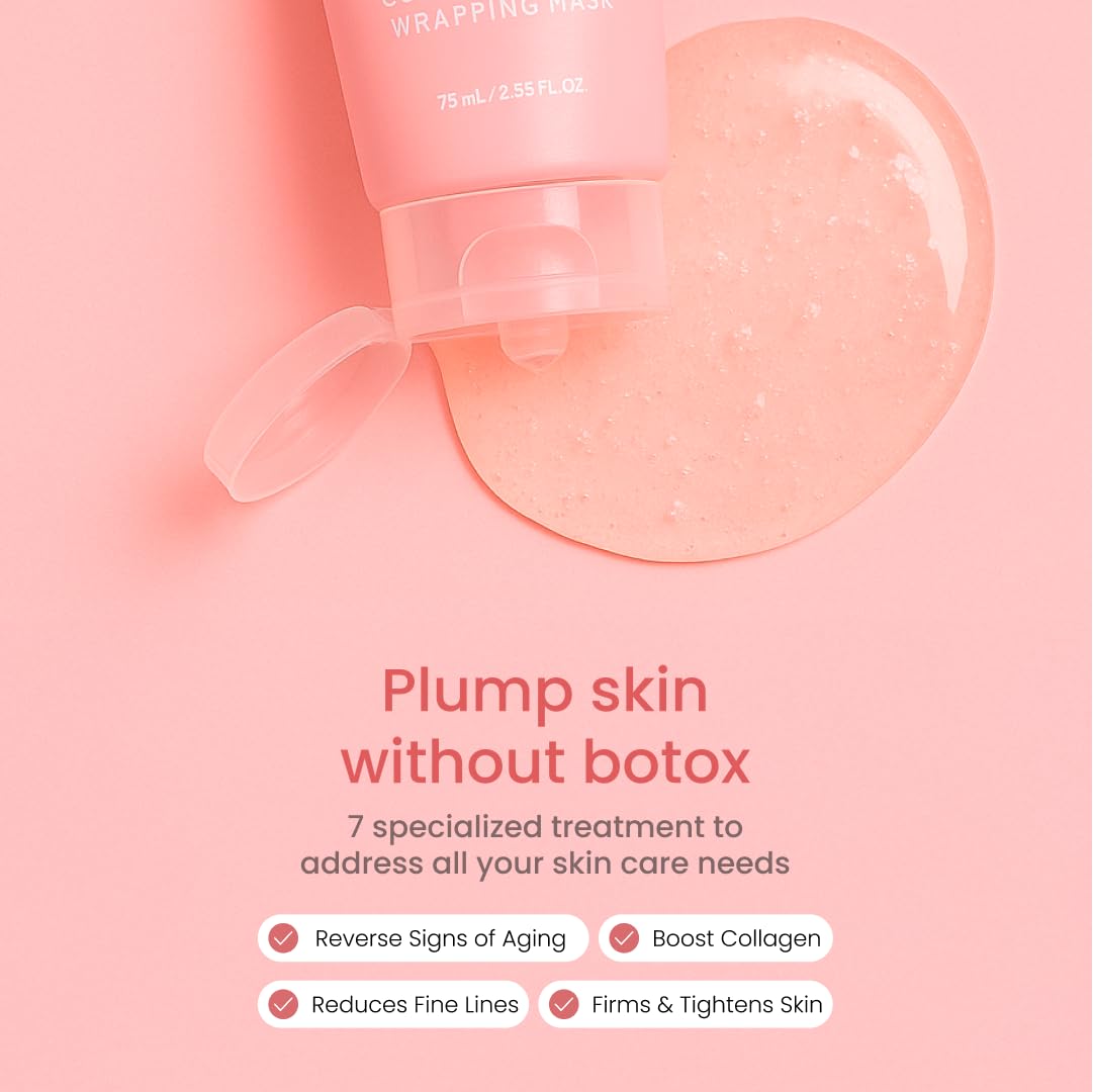 QUIA Collagen Wrapping Mask 75ml - Clinical +92% Firmer Appearance - Overnight Glass Skin Peel Off - Korean Skincare - FENGGESTORE20